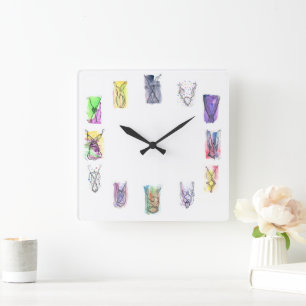 Reloj Cuadrado Fantasía en el arte del collar