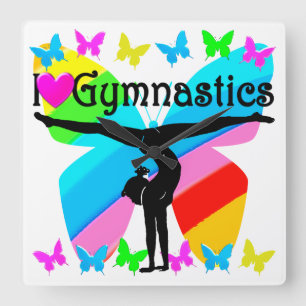 RELOJ CUADRADO FANTÁSTICO DISEÑO DE GIMNASTICAS