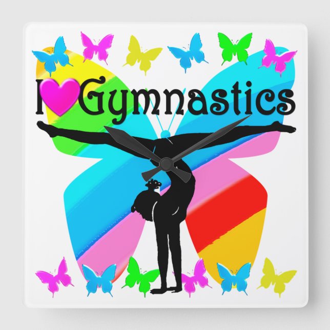 RELOJ CUADRADO FANTÁSTICO DISEÑO DE GIMNASTICAS (Anverso)