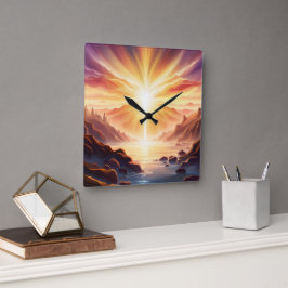 Reloj Cuadrado Fantasy Mountain Valley