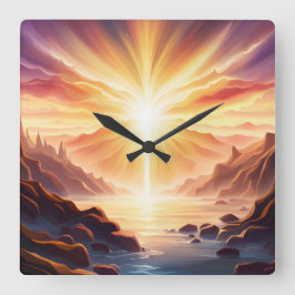 Reloj Cuadrado Fantasy Mountain Valley