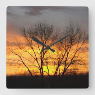 Reloj Cuadrado Fantasy Sunset 6 Square Wall Clock