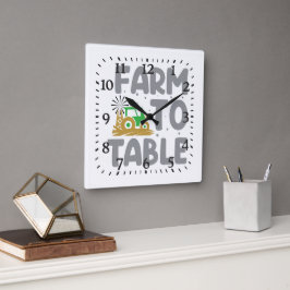 Reloj Cuadrado Farm to Table Tractor Windmill 