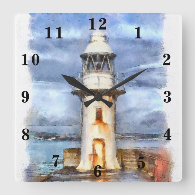 Reloj Cuadrado Faro (Anverso)