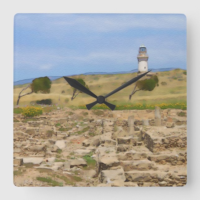 Reloj Cuadrado Faro acuático (Anverso)