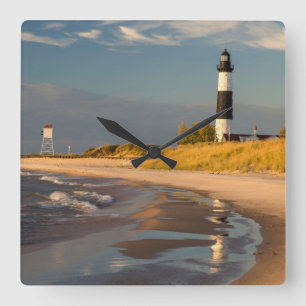 Reloj Cuadrado Faro Big Sable Point En El Lago Michigan 2