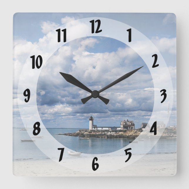 Reloj Cuadrado Faro de Annisquam, Gloucester MA c1904 (Anverso)
