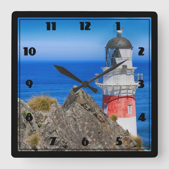 Reloj Cuadrado Faro de Cape Palliser (Anverso)
