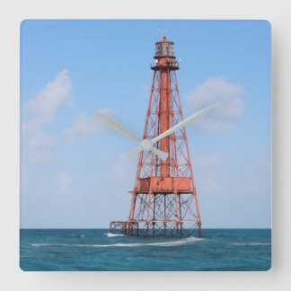 Reloj Cuadrado Faro de la llave Sombrero, Cayos de Florida