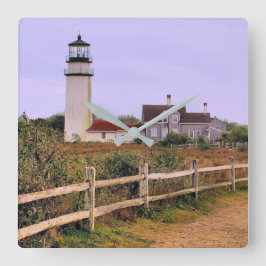 Reloj Cuadrado Faro de la montaña, Cape Cod, Massachusetts