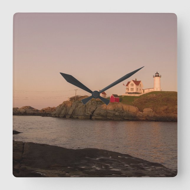 Reloj Cuadrado Faro de nubble (Anverso)