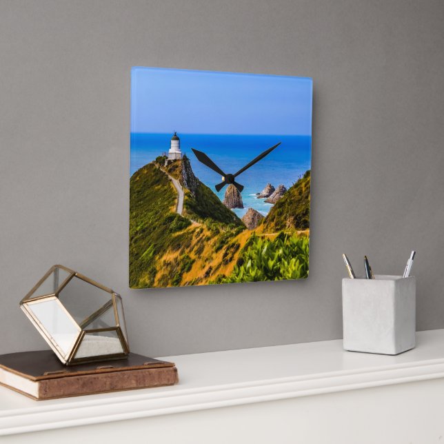 Reloj Cuadrado Faro de Nugget Point, Nueva Zelanda (Oficina)