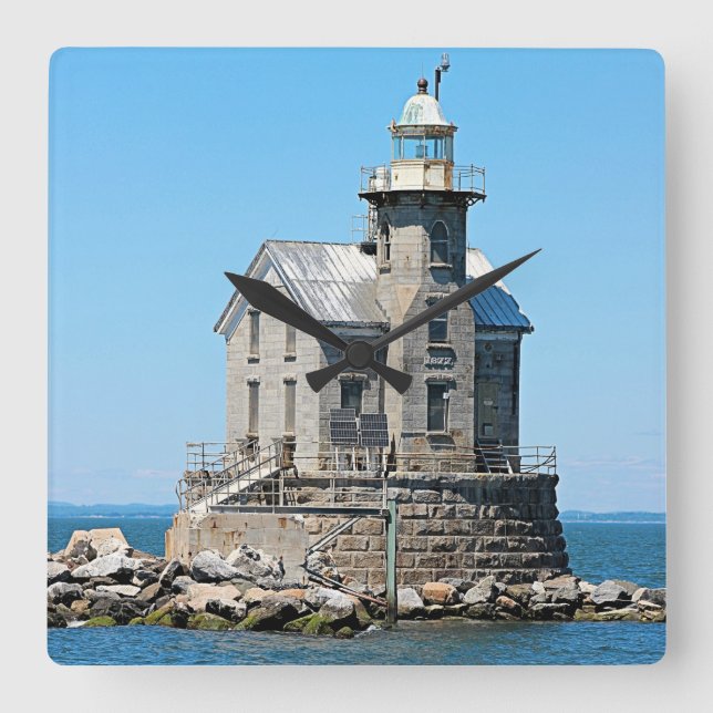 Reloj Cuadrado Faro de Stratford Shoal, Connecticut (Anverso)