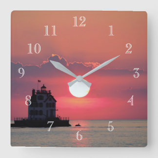Reloj Cuadrado Faro de Sunset 