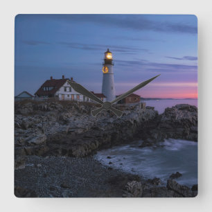 Reloj Cuadrado Faros Faro Cape Elizabeth Maine