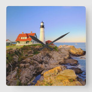 Reloj Cuadrado Faros Rockport Lighthouse Maine