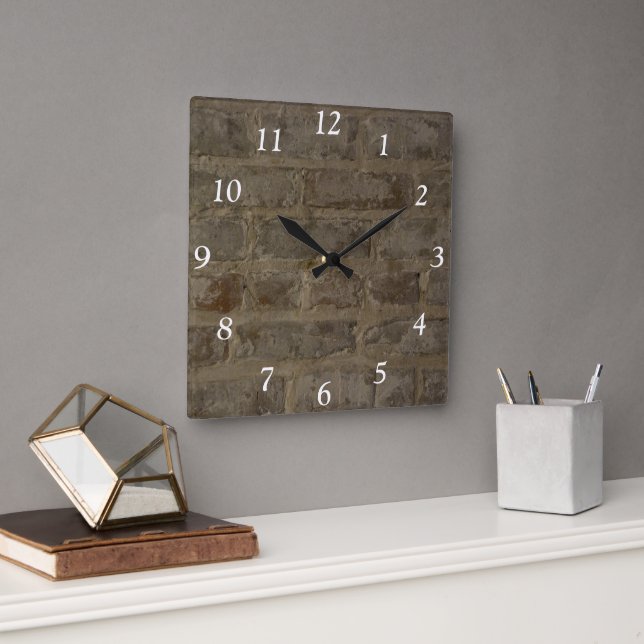 Reloj Cuadrado Faux Brick Wall (Oficina)