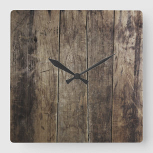 Reloj Cuadrado Faux Wood Clock