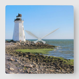 Reloj Cuadrado Fayerweather Island Lighthouse, Connecticut