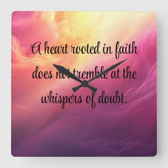 Reloj Cuadrado Fe inquebrantable (Anverso)