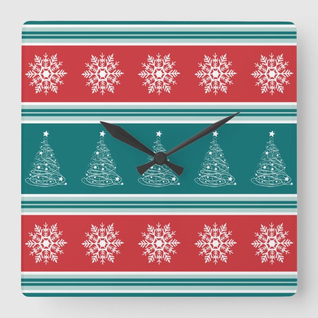Reloj Cuadrado Felices Navidad (Anverso)