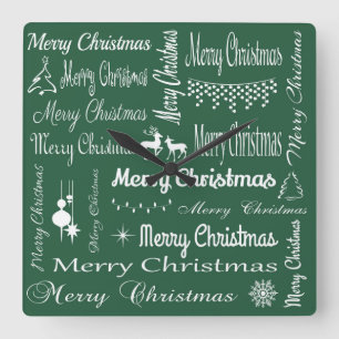 Reloj Cuadrado Felices Navidad