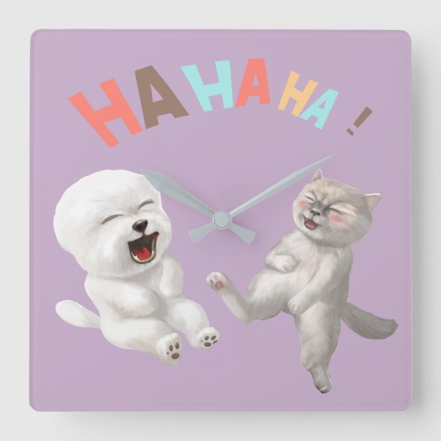 Reloj Cuadrado Feliz (Anverso)