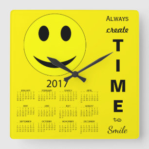 Reloj Cuadrado Feliz calendario Inspirador de Año Nuevo 2017