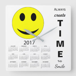 Reloj Cuadrado Feliz calendario Inspirador de Año Nuevo 2017