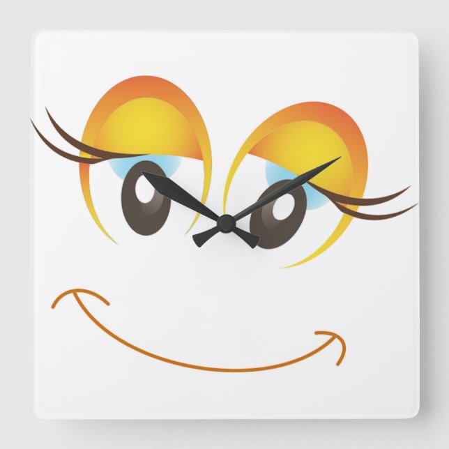 RELOJ CUADRADO FELIZ CARA CHICA (Anverso)