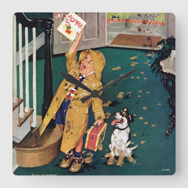 Reloj Cuadrado Feliz Día de la Madre (Anverso)