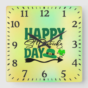 Reloj Cuadrado Feliz día de San Patricio