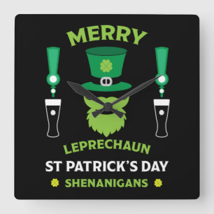 Reloj Cuadrado Feliz Día de San Patricio Irlandés, Australia, 17 