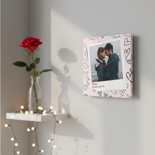 Reloj Cuadrado Feliz Día de San Valentín Moderna y elegante foto