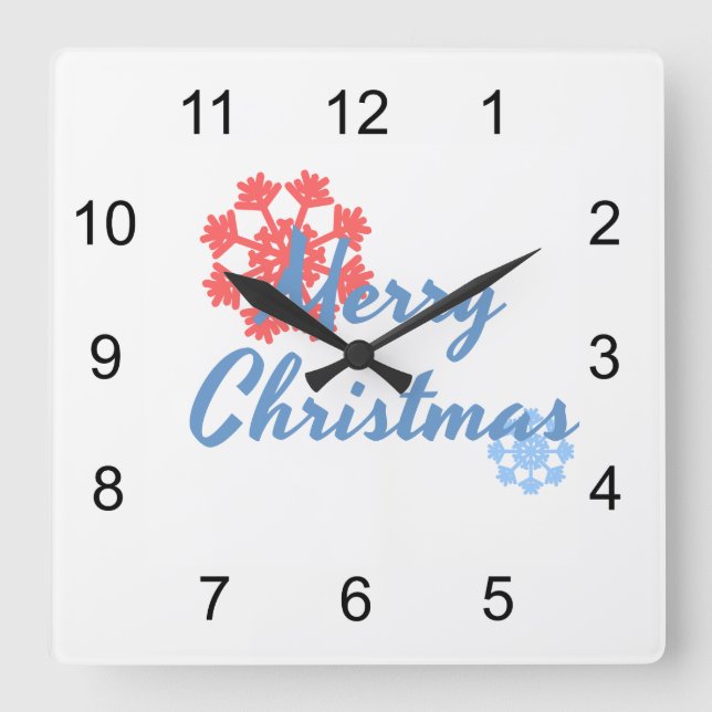 Reloj Cuadrado Feliz Navidad (Anverso)