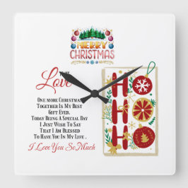 Reloj Cuadrado Feliz Navidad a mi amor, regalo de Navidad