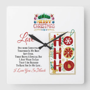 Reloj Cuadrado Feliz Navidad a mi amor, regalo de Navidad
