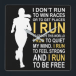 Reloj Cuadrado Female Runner Girl Women I Don't Run To Win Races<br><div class="desc">Female Runner Girl Women I Don't Run To Win Races</div>