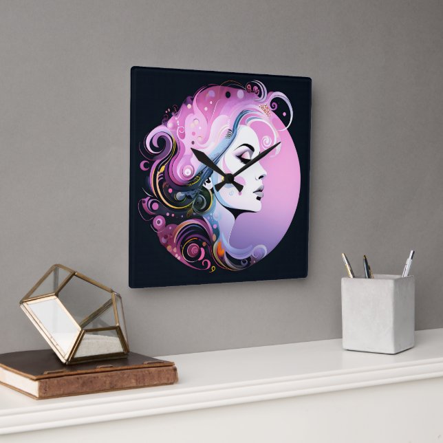 Reloj Cuadrado "Feminine Flourish" La belleza femenina (Oficina)