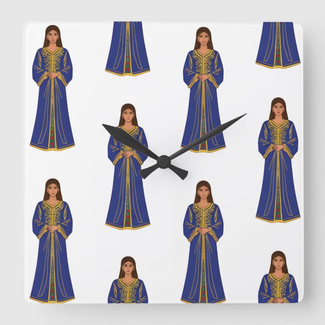 Reloj Cuadrado Femme marocaine en Motif Caftan (Anverso)