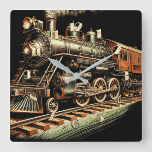 Reloj Cuadrado Ferrocarril del motor antiguo