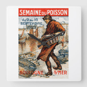 Reloj Cuadrado Festival 1923 de los mariscos