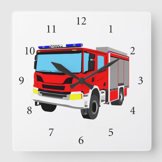 Reloj Cuadrado Feuerwehrauto Löschfahrzeug (Anverso)