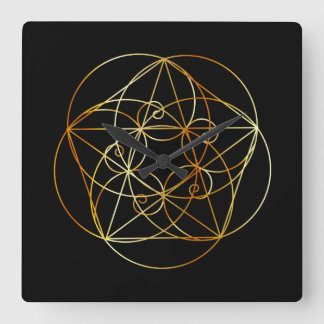 Reloj Cuadrado Fibonacci Spiral- The sacred geometry