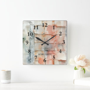 Reloj Cuadrado Fichas de pintura multicolor personalizadas en la