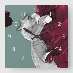 Reloj Cuadrado Figura de arte digital