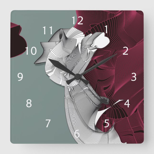 Reloj Cuadrado Figura de arte digital (Anverso)