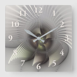 Reloj Cuadrado Figura llamativa, arte fractal abstracto moderno