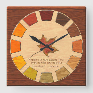 Reloj Cuadrado Filosofía del tiempo en una paleta de colores de