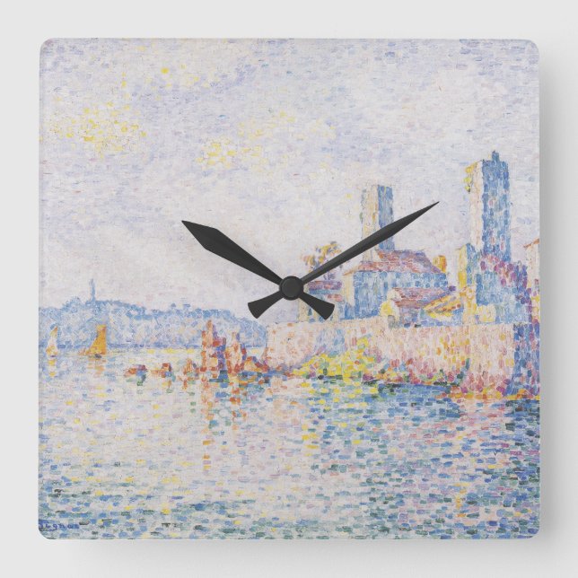 Reloj Cuadrado Fine Art Painting Lagoon Sea View Light Blue (Anverso)